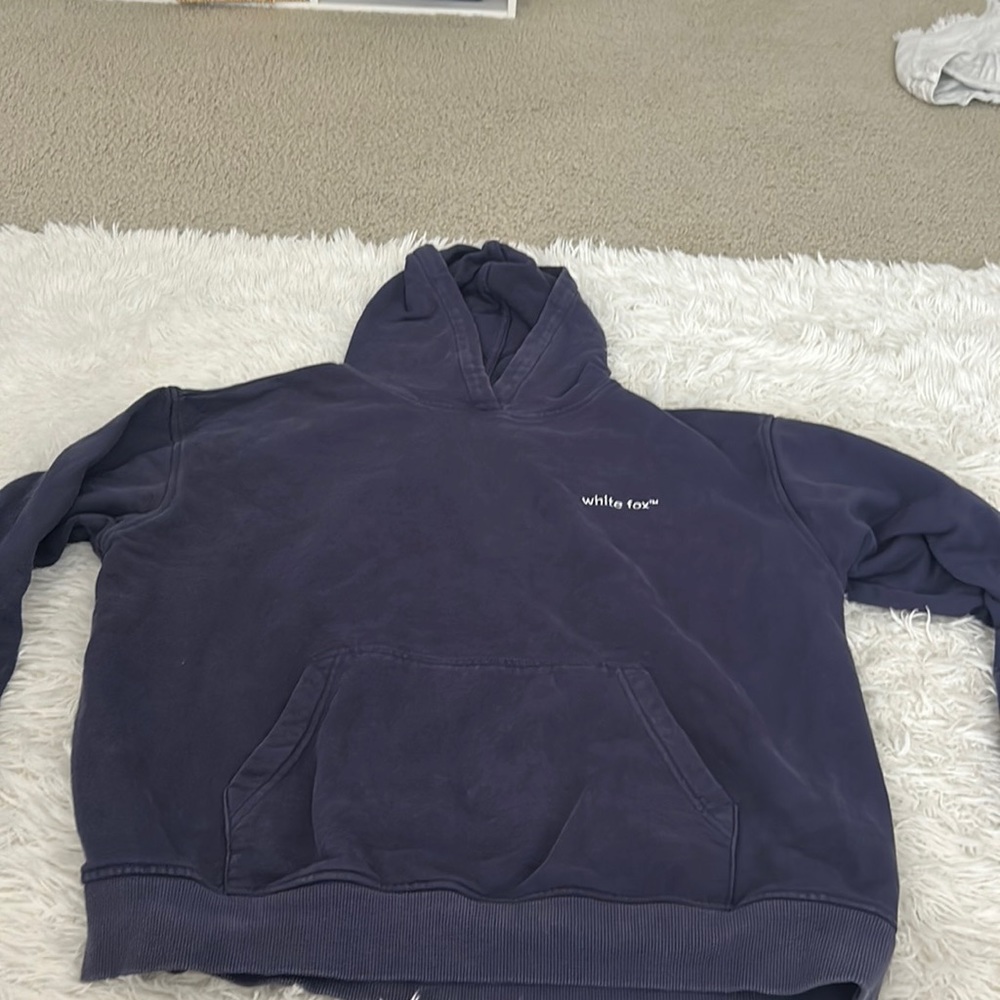 Blue white fox hoodie